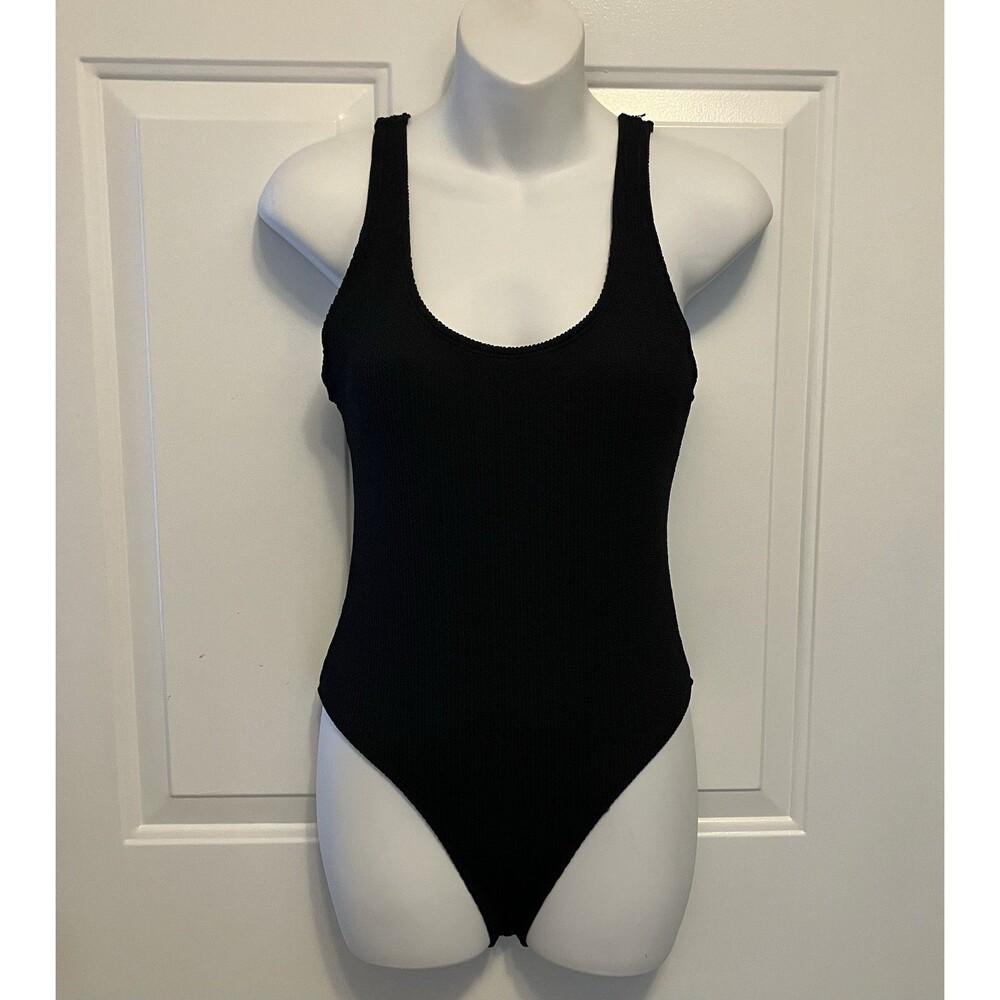 NWT COTTON ON Sz Small Women's Low-Back‎ One-Piece Cheeky Swimsuit Black